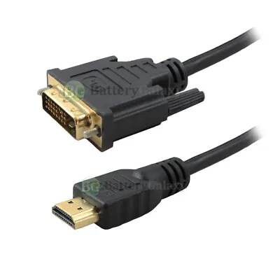 DVI-D To HDMI Male To Male Cable Gold 24+1 HDTV PC Display Wire Monitor 1.5-25FT • $4.99