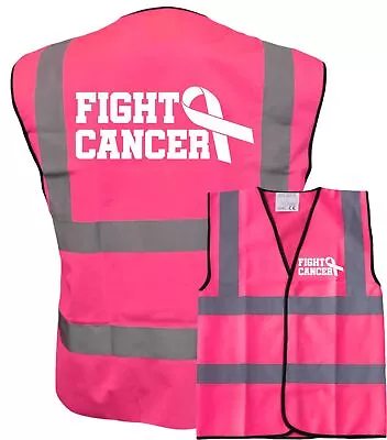 Fight Cancer Logo Hi Vis Pink Vests Charity Walks Mud Runs Race For Life • £7.99