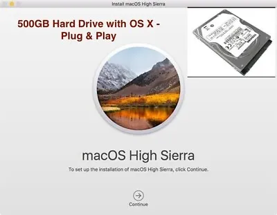 Apple Os X High Sierra 10.13 Mac Pro 500gb Sata 3.5 Hard Disk Drive Plug & Play • £24.95
