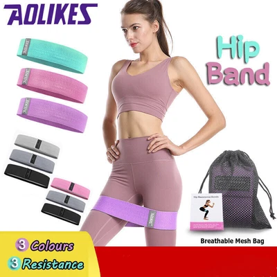 $11.07 • Buy Set 3 Resistance Booty Bands Hip Circle Loop Bands Workout Exercise Women AU