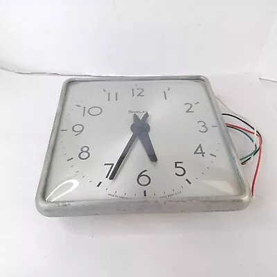 Vintage Simplex School Wall Clock Thick Glass Metal Square Slave Clock 10-1/2  • $35.96