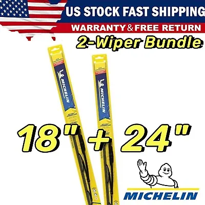 2-Wipers: 24  + 18  For Michelin Windshield Beam Wiper Blades - 25-240 25-180 • $23.23