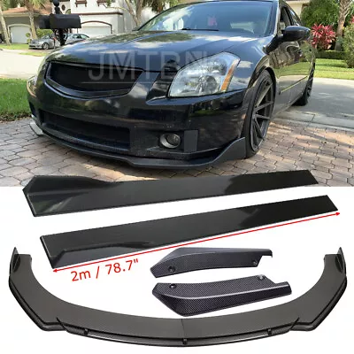 For Nissan Maxima Front Bumper Lip Splitter Body Kit + Side Skirt + Rear Lips • $199.79