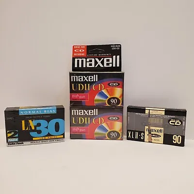 Sealed Maxell UDII CD XL II S 90 Radio Shack LN 30 Audio Cassettes Lot Of 5 • $32.50