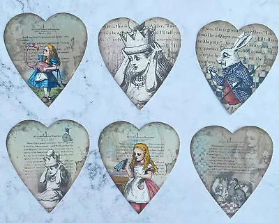 Alice In Wonderland Heart Card Toppers Gift Tags Craft Make Your Own Cards • £2.90