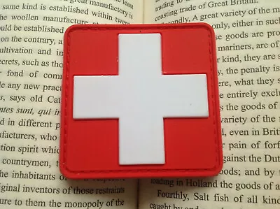 6*6cm Jtg Medic Red Cross Paramedic 3d Tactical Army Morale Pvc Rubber Patch Red • $5.99