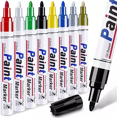 Permanent Paint Markers For Metal - 8 Oil Based Paint Markers Medium Tip Paint • $14.98