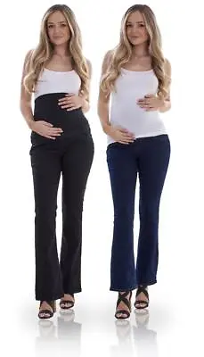 Ladies Bootcut Over Bump Maternity Stretch Flare Jeans • £14.99