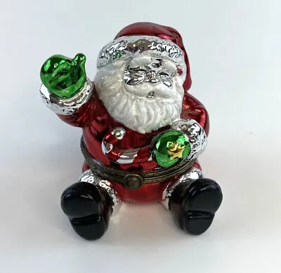 PHB Porcelain Hinged Trinket Box Santa Midwest Cannon Falls Christmas • $14.99