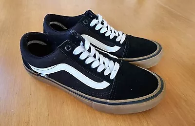 Vans Old Skool Pro Skateboard Shoes Black Suede Gum Sz Us Mens 6.5 /women Sz 8 • $65