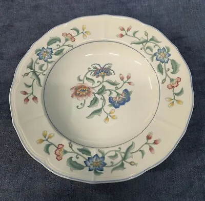 Villeroy & Boch  Delia  Floral Decor Set 4 Rimmed Soup Bowls Germany U-9D • $75