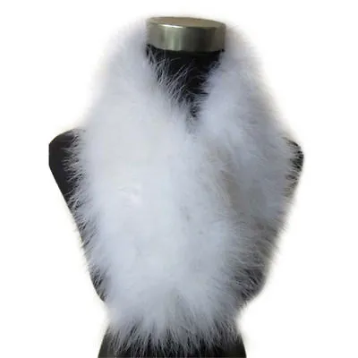 Real Ostrich Feather Fur Scarf Shawls Winter Warm Collar Handmade Fluffy Soft • $14.99