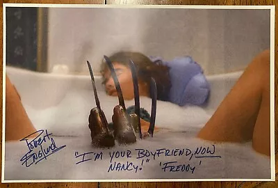 Robert Englund Signed A Nightmare On Elm Street 11x17 Bathtub Poster Cert HOLO • $119