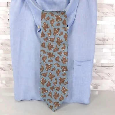 Neck Tie Mens Slate Blue Paisley Silk Western Foulard Victorian CRESSHIEND CROSS • $13.88