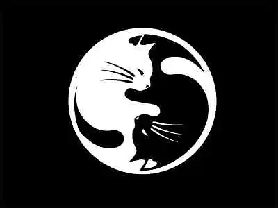 YIN YANG CATS Cat Lover Vinyl Decal Car Wall Laptop Sticker CHOOSE SIZE COLOR • $2.79