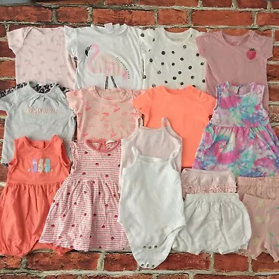 Baby Girls 6-9 Months Clothes Bundle Dress Tops Shorts M&S Next TU George Etc • £16.50