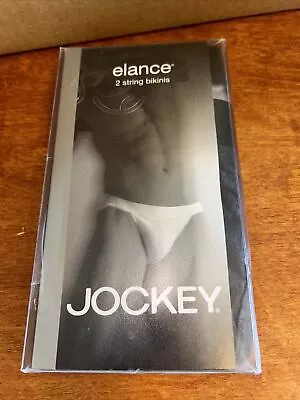 Mens Jockey Elance String Bikini Briefs 2 Pairs Size M Cotton 2006  NEW • $21.50