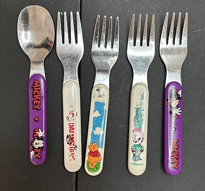 Vtg Disney Souvenir Baby Toddler Silverware Mickey Mouse Winnie The Pooh - Read • $29.99