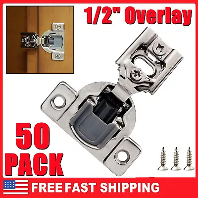 50PCS 1/2  Overlay Soft Close Face Frame 105° Compact Cabinet Hinge Handware USA • $55.85