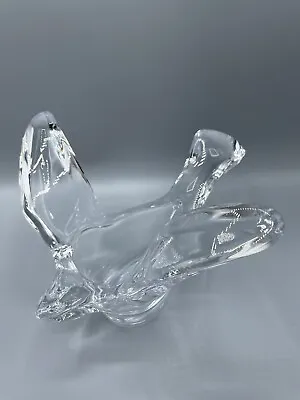 Princess House Lead Crystal Flying Bird Dove Bowl Trinket Candy Dish Votive • $16.59