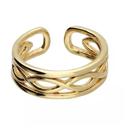 9ct Yellow Gold On Silver Chunky Toe Ring - Adjustable - Ladies • £14.95