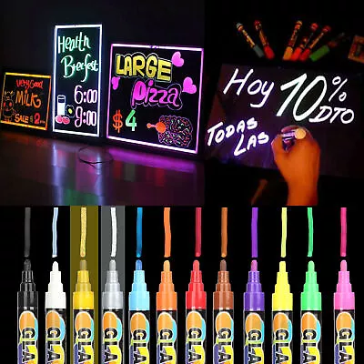 8 Colours Premium Liquid Chalk Window Marker Pen Cafe Pub Menu A-Board Sign Pens • $12.93