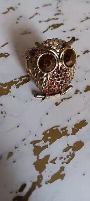 Vintage Rhinestone Owl Stretch Ring  • $12