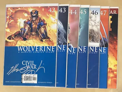 Wolverine 42 43 44 45 46 47 48 Complete Civil War 42 Signed By Guggenheim • $18