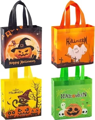 £5.49 • Buy 4 Pack Halloween Candy Bags Non-Woven Reusable Kids Gift Bags For Trick Or Treat