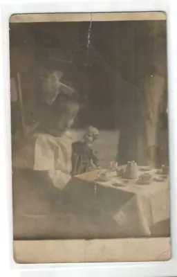 Rppc Marine City Michigan ? Tea Set Doll China Tea Set Young Girl Real Photo • $24.99