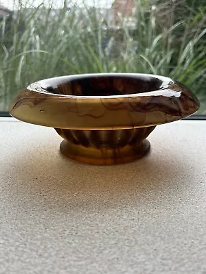 Vintage Amber Cloud Glass Urn Berry Bowl From George Davidson 1930s Art Deco • £12.70