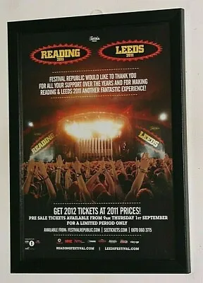 $14.33 • Buy PULP, MUSE DEFTONES  Framed A4 2011 READING LEEDS Festival Original Promo Poster
