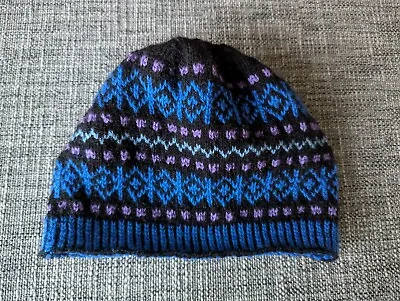 New Wool Hat/Beanie In Fair Isle Pattern. Hand Knitted In Whalsay Shetland  • £15