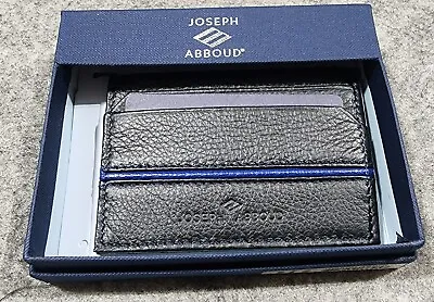 Joseph Abboud Mens Slim Card Case Leather Wallet Black Blue New • $10