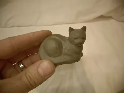 ISABEL BLOOM- 2005 Gray Cat Kitten Sculpted Hand Made Artist Signed #5 • £12.66