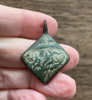 Medieval 13th-14th Century Bronze Heraldic Pendant. • £120