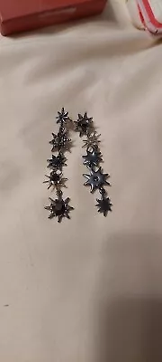 Simply Vera Vera Wang Long Silvertone Star Earrings • $8