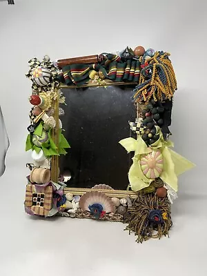 MacKenzie-Childs Mosaic Shard Potluck 8”x10” Mirror Knobs Ribbon RARE & RETIRED • $600