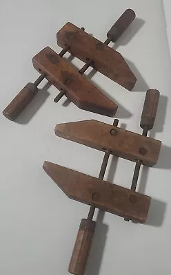 Vintage Hargrave 708 8” The Cincinnati Tool Company Wooden Clamp Set Of 2 Clamps • $42.50