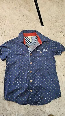 Matilda Jane Boys Size  10 Cherry On Top Short Sleeve Button Up Shirt  • $16