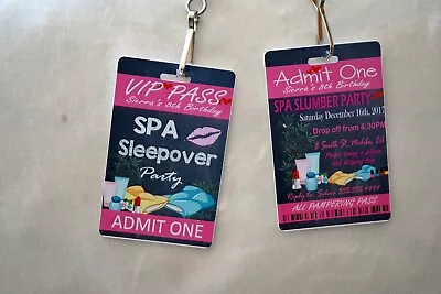 Spa Slumber Party Invitations Personalized VIP Pass Spa Invitation Sleepover • $4.49