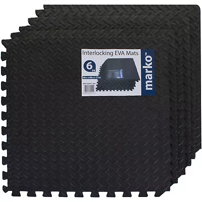 Interlocking EVA Foam Floor Mats Thick Home Exercise Gym Yoga Tiles Garage 6PK • £11.99