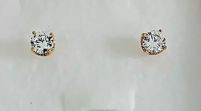 QVC * Gold Plate Over 925 * Diamonique Stud Earrings • £18