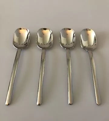 Set Of 4 Mikasa ZENA Glossy 18/8 Stainless JAPAN Flatware 7 5/8  Soup Spoons • $30