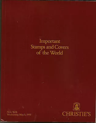 £12.50 • Buy AUCTION CATALOGUE : 1993 Important Stamps And Covers Of The World -CHRISTIES