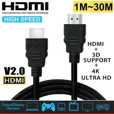 HDMI Cable Lead  Cord 1m 1.5m 3m 5m 10m 15m 30m For ULTRA HD UHD 4K TV Monitor • $10.99