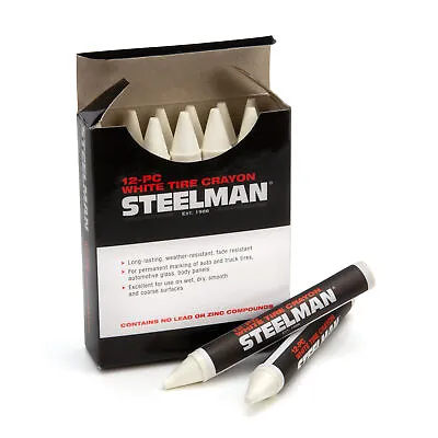 Steelman White Tire Marking Crayons Box Of 12 (10-Pack) 00063-CASE-10 • $49.99