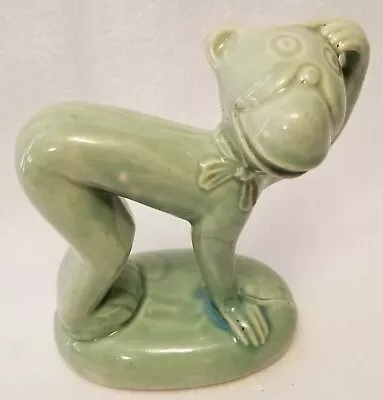 Vintage Ceramic Green Monkey Scratching His Head Porcelain  • $11.99