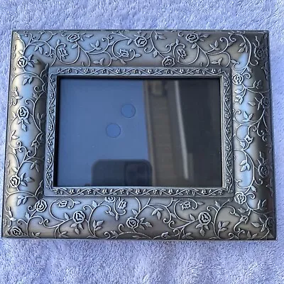 Malden Pewter Floral Pattern Picture Frame 7.25” X 5.75” • $24