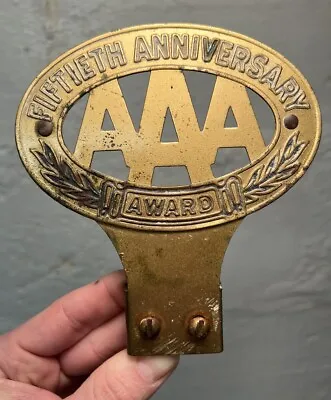 Vintage AAA Antique Car Truck License Plate Topper Fiftieth Anniversary Plate • $29.99